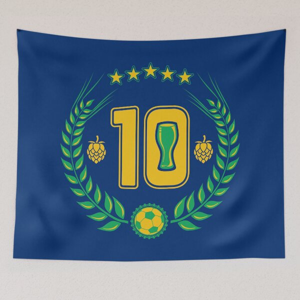 Item preview, Soccer Jersey No 10 Beer Glass (green and yellow) designed and sold by DKdesigns27.