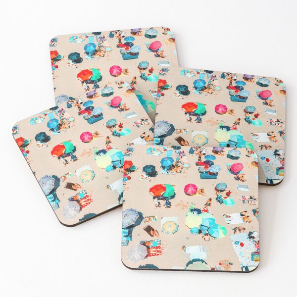 Item preview, Aerial People On Beach, Beach Umbrellas, Colorful Umbrellas, Summer Vibes designed and sold by radub85.