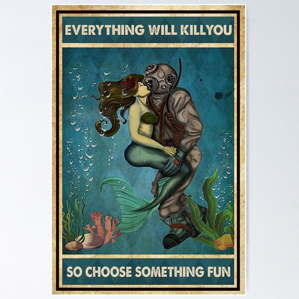 Item preview, Choose Something Fun Mermaid And Scuba Diving designed and sold by RobeLan.