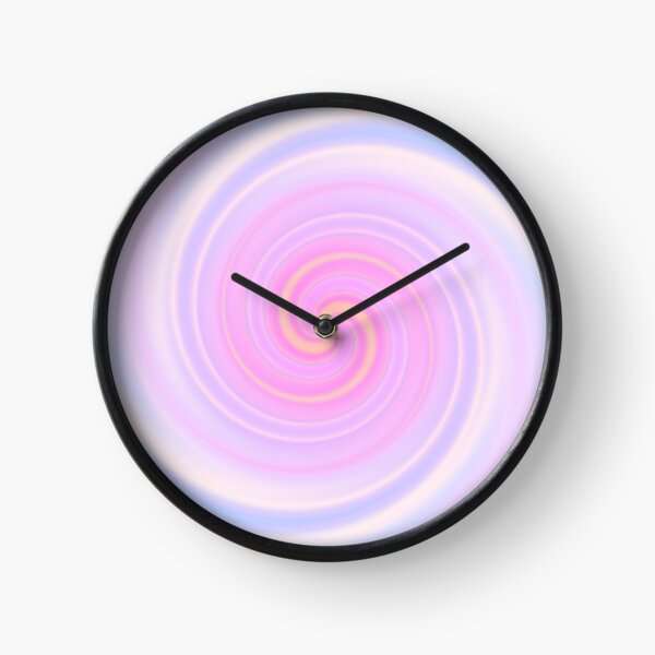 Soft Pastel Holographic Whirl Pattern Design Clock
