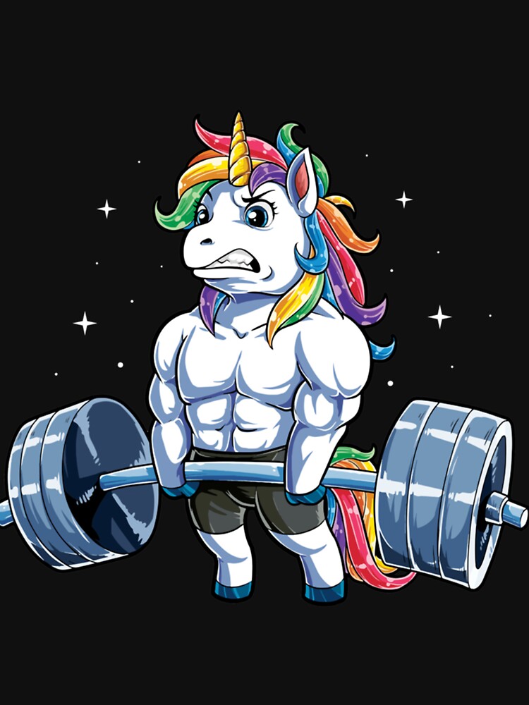 Unicorn Weightlifting . Fitness Gym Deadlift Rainbow Gifts Party Men Women  Essential . Sticker for Sale by lyalldpkonef