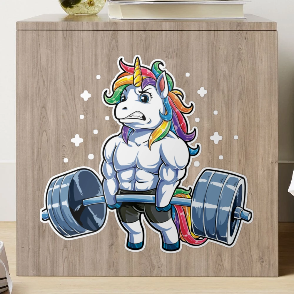 Unicorn Weightlifting . Fitness Gym Deadlift Rainbow Gifts Party Men Women  Essential . Sticker for Sale by lyalldpkonef