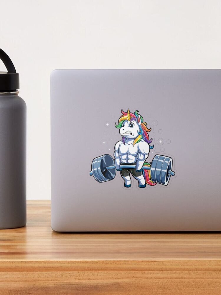 Unicorn Weightlifting . Fitness Gym Deadlift Rainbow Gifts Party Men Women  Essential . Sticker for Sale by lyalldpkonef