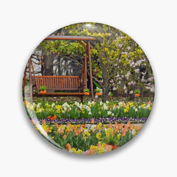 Item preview, Colorful garden with spring flowers in Vienna Austria designed and sold by goceris.