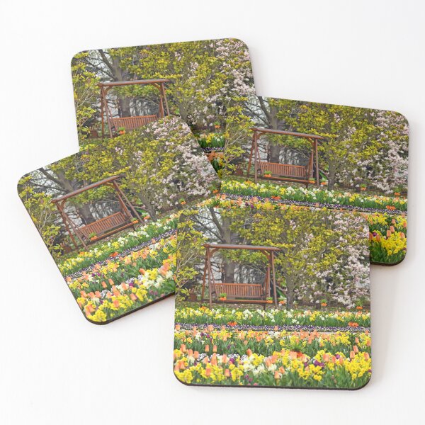 Item preview, Colorful garden with spring flowers in Vienna Austria designed and sold by goceris.