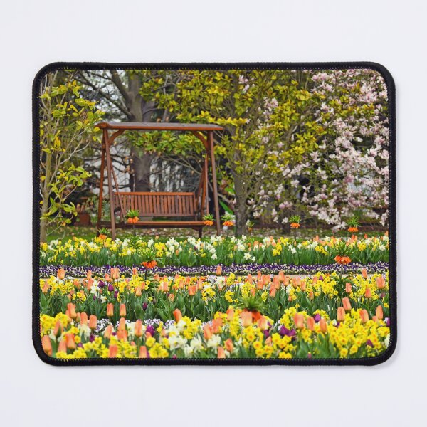 Item preview, Colorful garden with spring flowers in Vienna Austria designed and sold by goceris.
