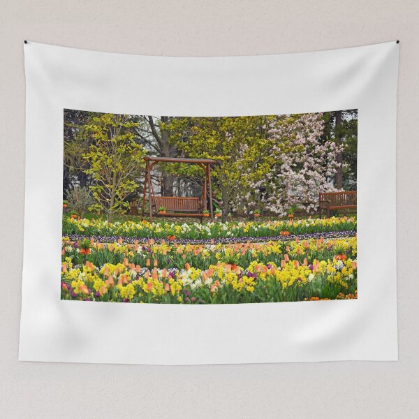 Item preview, Colorful garden with spring flowers in Vienna Austria designed and sold by goceris.