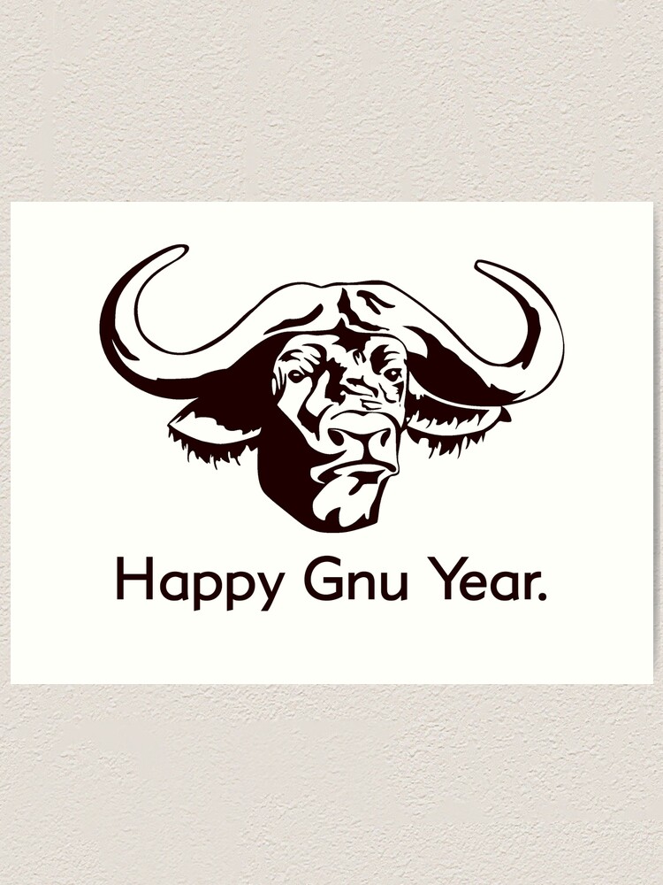 "Happy Gnu Year" Art Print by TheShirtYurt Redbubble