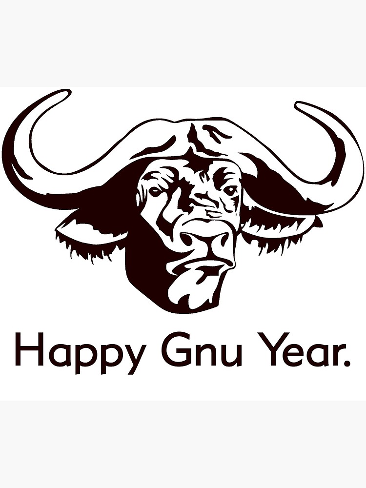 "Happy Gnu Year" Art Print by TheShirtYurt Redbubble