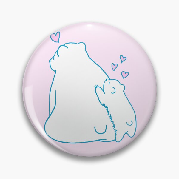 Item preview, Gonmi The Chubby Polarbear with mania , laziness and undone work / lovely mother and cub / round circle frame designed and sold by MyFairyAndGonmi.