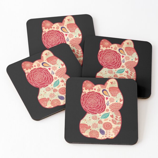Item preview, Flower pattern in cat shape designed and sold by DopeDesign111.