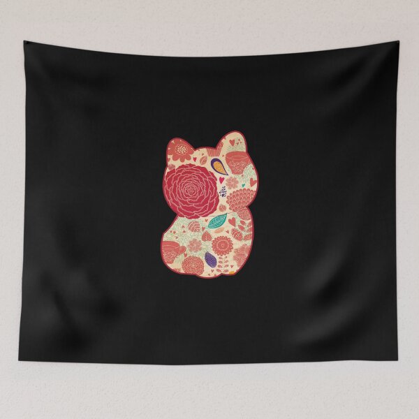 Item preview, Flower pattern in cat shape designed and sold by DopeDesign111.