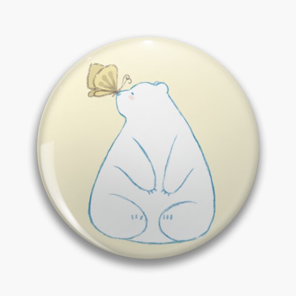 Item preview, Gonmi The Chubby Polarbear with mania , laziness and undone work / relax with cute yellow butterfly friend / round circle frame designed and sold by MyFairyAndGonmi.