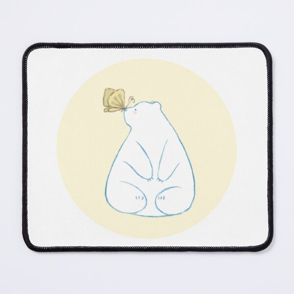 Item preview, Gonmi The Chubby Polarbear with mania , laziness and undone work / relax with cute yellow butterfly friend / round circle frame designed and sold by MyFairyAndGonmi.