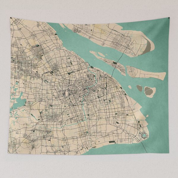 Item preview, Shanghai City Map of China - Vintage designed and sold by deMAP.