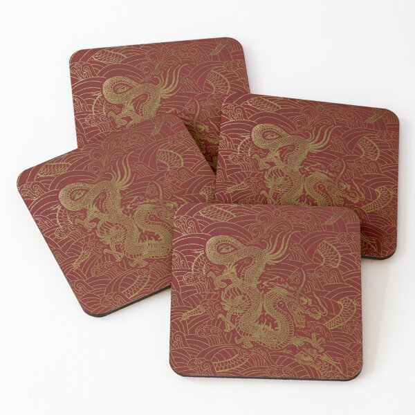 Item preview, Copy of Golden Chinese Dragon Pattern / Maroon Background designed and sold by EddieBalevo.