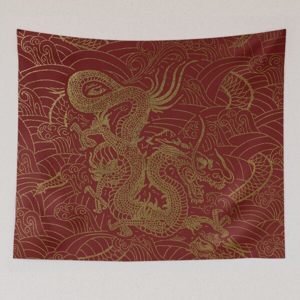 Item preview, Copy of Golden Chinese Dragon Pattern / Maroon Background designed and sold by EddieBalevo.