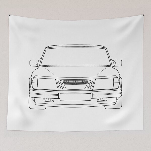 Item preview, Saab 900 1979-1983 black lines designed and sold by EdimDesign.
