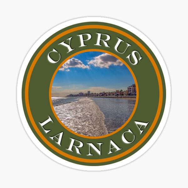 Cyprus Larnaca Mediterranean Beach - Passport Stamps Collection Sticker
