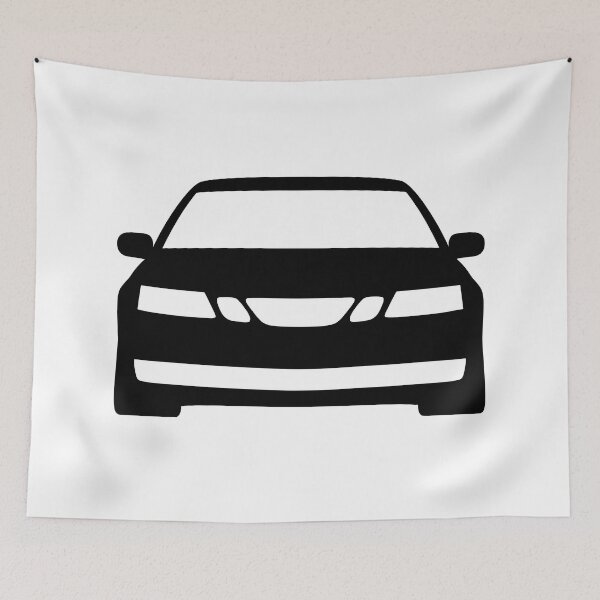 Artikelvorschau, Saab 9-3 2003-2014 schwarze Silhouette entworfen und verkauft von EdimDesign.