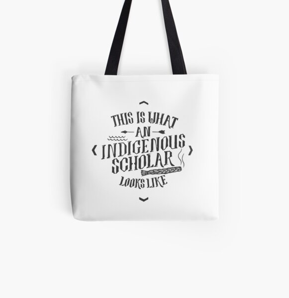 Indigenous Scholar (Gray) All Over Print Tote Bag