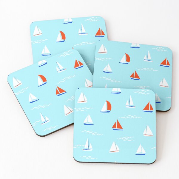Item preview, Cartoon sailboats and waves  designed and sold by ReflectedCrafts.