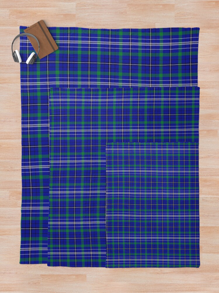 "Davies/Davis Family Welsh Dragon Tartan" Throw Blanket for Sale by