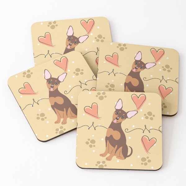 Item preview, LOVE Chocolate Tan Miniature Pinscher Dog designed and sold by Lulupainting.