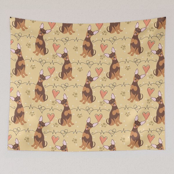 Item preview, LOVE Chocolate Tan Miniature Pinscher Dog designed and sold by Lulupainting.