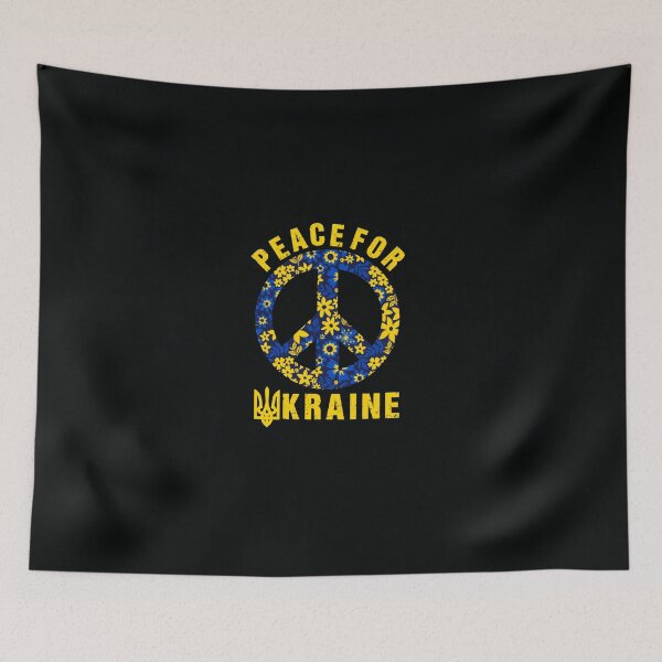 Item preview, Peace for Ukraine Ukrainian Flowers Tryzub Trident Flag designed and sold by DeannaMarks.