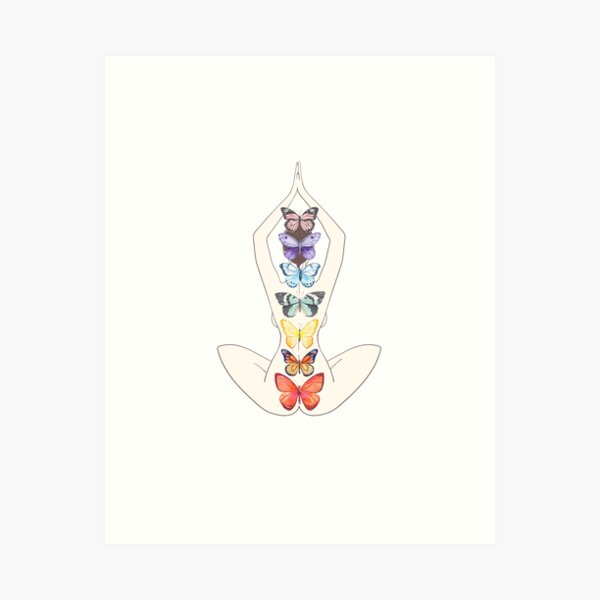 Item preview, The seven chakras color chart Colorful Butterfly designed and sold by helloinnerbeing.