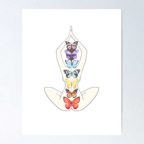 Item preview, The seven chakras color chart Colorful Butterfly designed and sold by helloinnerbeing.
