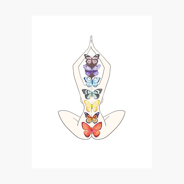 Item preview, The seven chakras color chart Colorful Butterfly designed and sold by helloinnerbeing.
