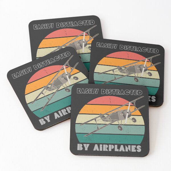 Item preview, Retro Style - Easily Distracted by Airplanes T-Shirt, Gift For Aviator And Airplane Lover designed and sold by Kenny789.