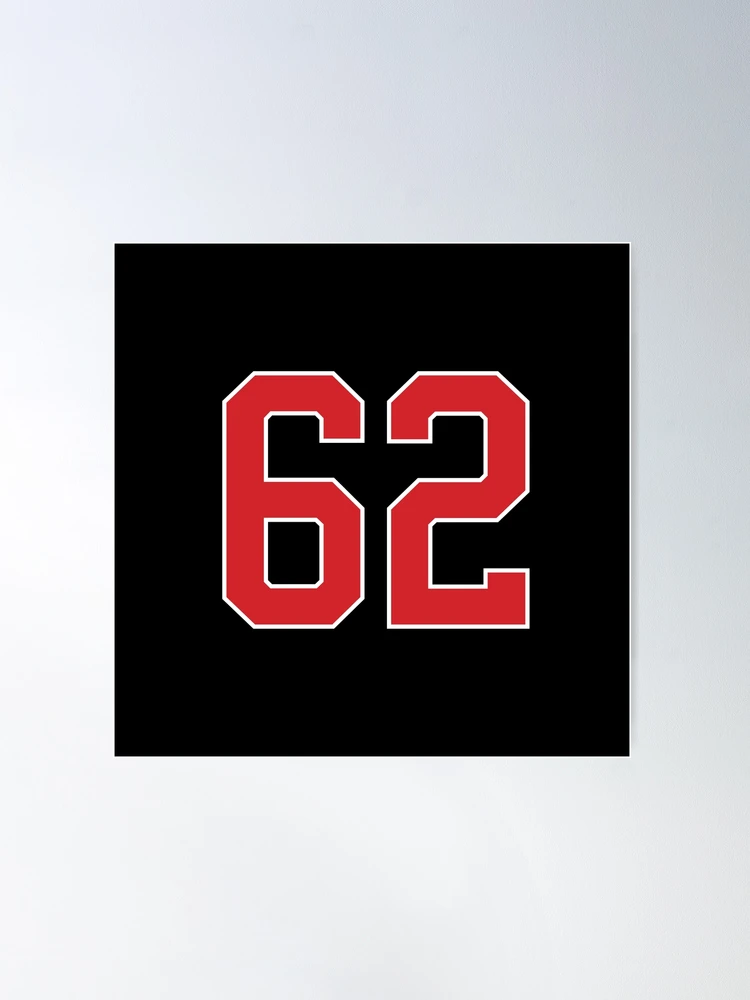 Sports Number 62, red black color lucky sport sixty two