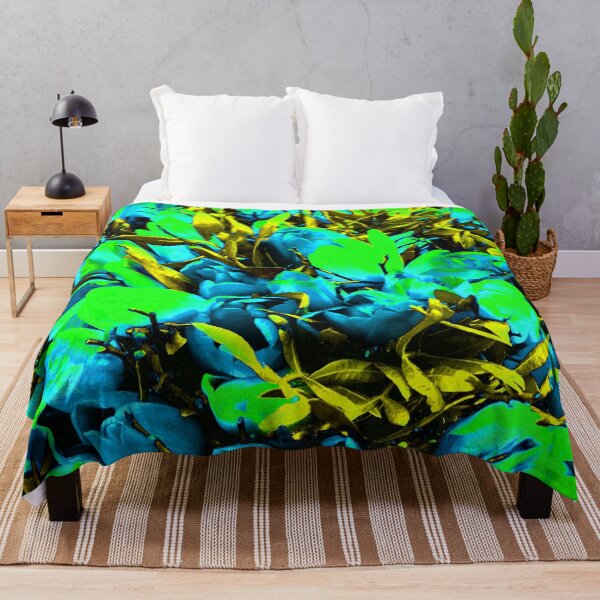 Item preview, Blue-green tulips and golden leaves - abstract art designed and sold by fowons.