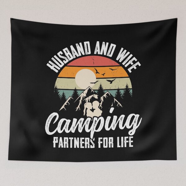 Item preview, Funny Camping Hike Vintage Sunset Husband And Wife Camping Partners For Life designed and sold by ohmier.