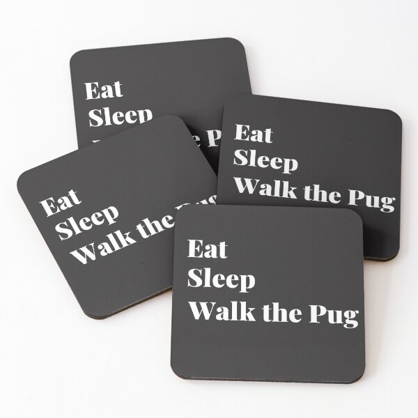 Item preview, Eat sleep walk the pug. Eat sleep walk the dog. Quirky pug quote. Walking the dog. designed and sold by Doggymadness.