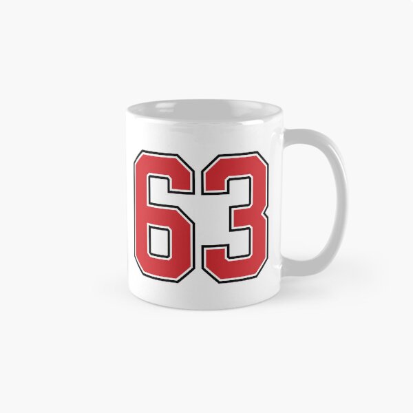 Aperçu de l'œuvre Numéro de sport 63, couleur noire rouge lucky sport soixante-trois créée et vendue par ArtIsParty.