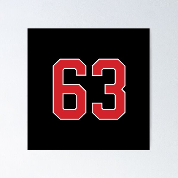 Item preview, Sports Number 63, red black color lucky sport sixty three designed and sold by ArtIsParty.