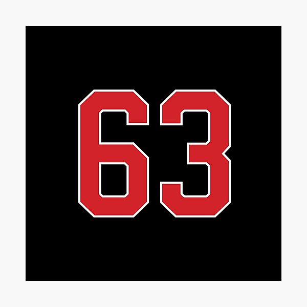 Item preview, Sports Number 63, red black color lucky sport sixty three designed and sold by ArtIsParty.