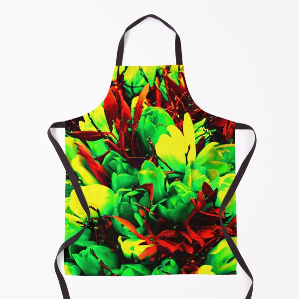 Item preview, Green tulips and dark red leaves - abstract art designed and sold by fowons.
