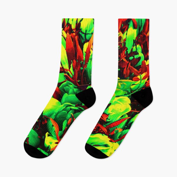 Item preview, Green tulips and dark red leaves - abstract art designed and sold by fowons.