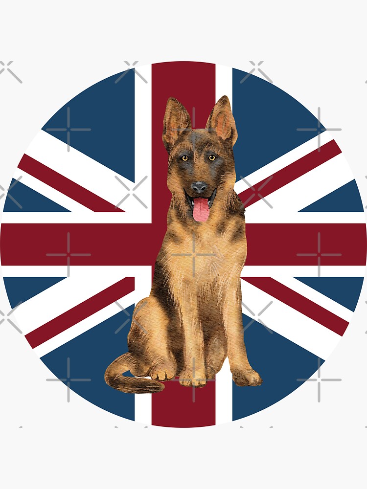 German Shepherd Dog, Union Jack Flag by milldogstation