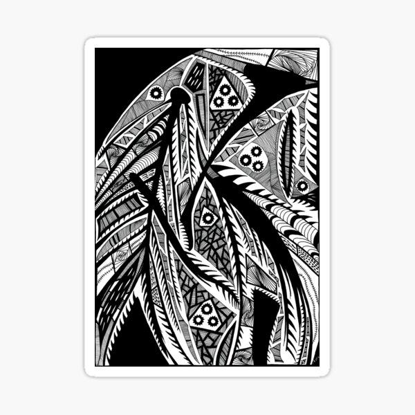 Design abstrait noir et blanc n°2 Sticker