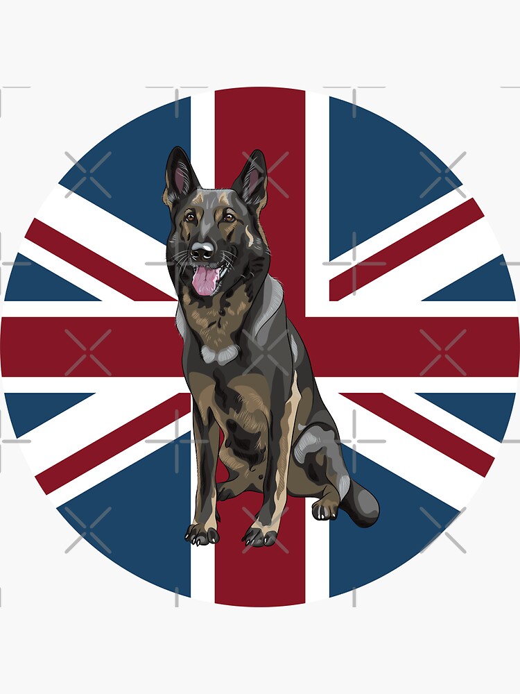 German Shepherd Dog, Union Jack Flag by milldogstation