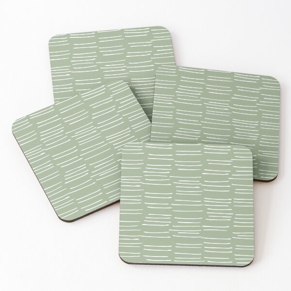 Aperçu de l'œuvre Abstract Stripes on Sage Green Aesthetics créée et vendue par meggydesigns.