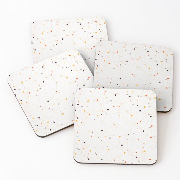 Item preview, Orange Lines Connected With Dots Pattern designed and sold by risingrocket.