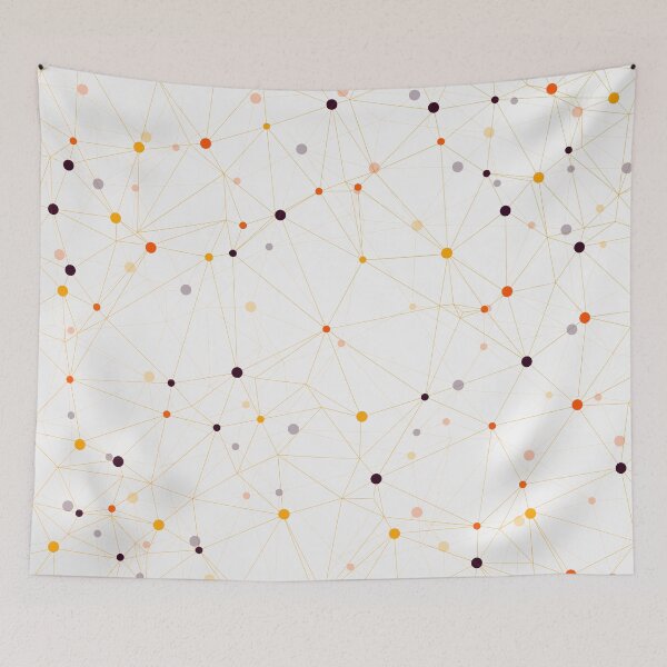 Item preview, Orange Lines Connected With Dots Pattern designed and sold by risingrocket.