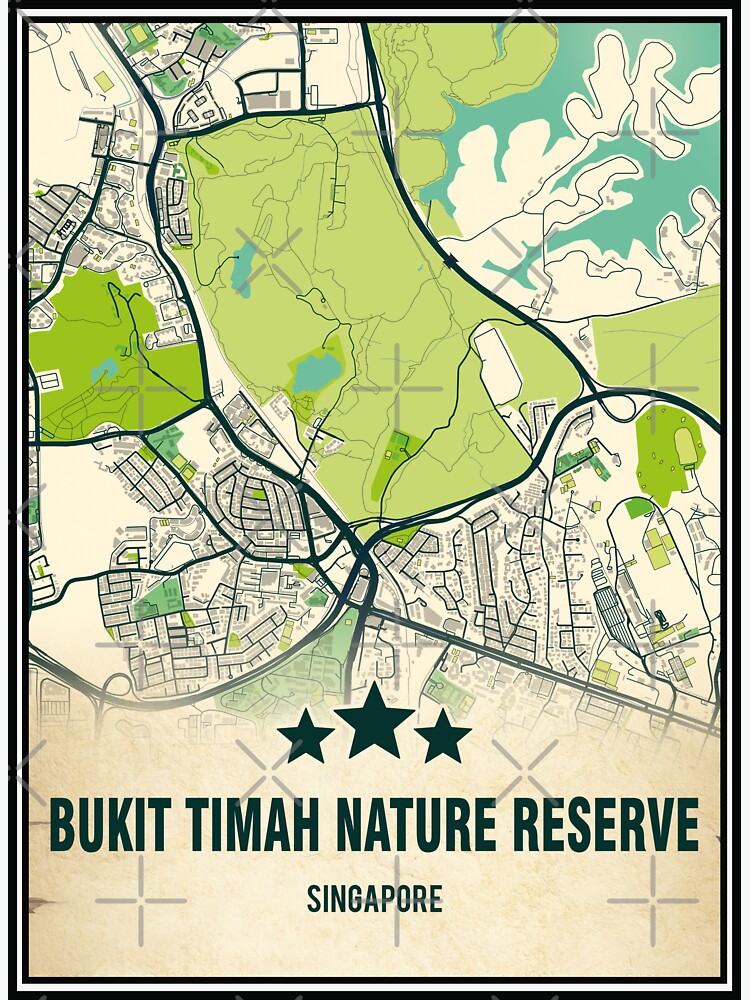 Bukit Timah Nature Reserve Park Map Art Deco Map Park Sticker By Postersprof1 Redbubble 